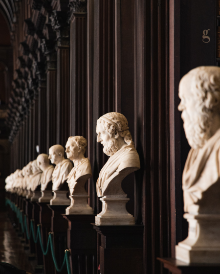 A row of busts